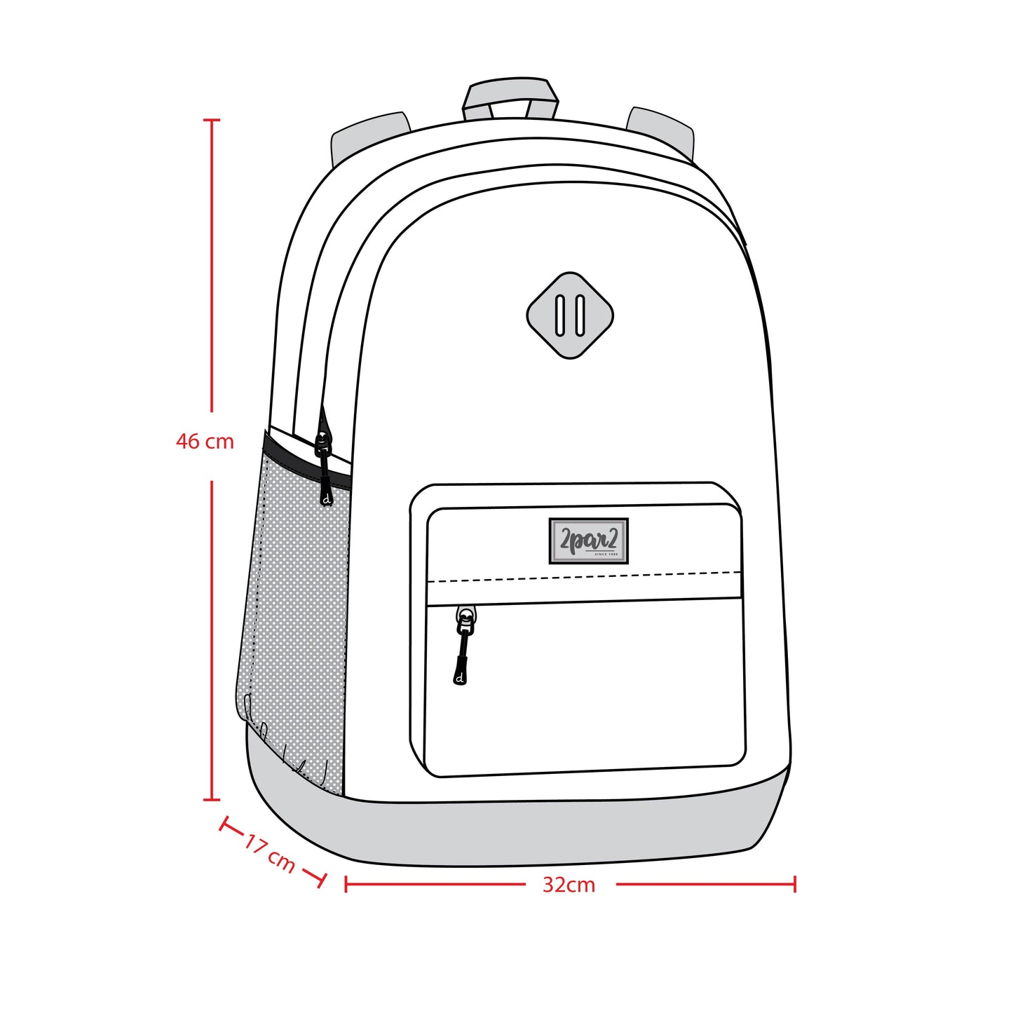Kids Backpack Blue Diamond Print