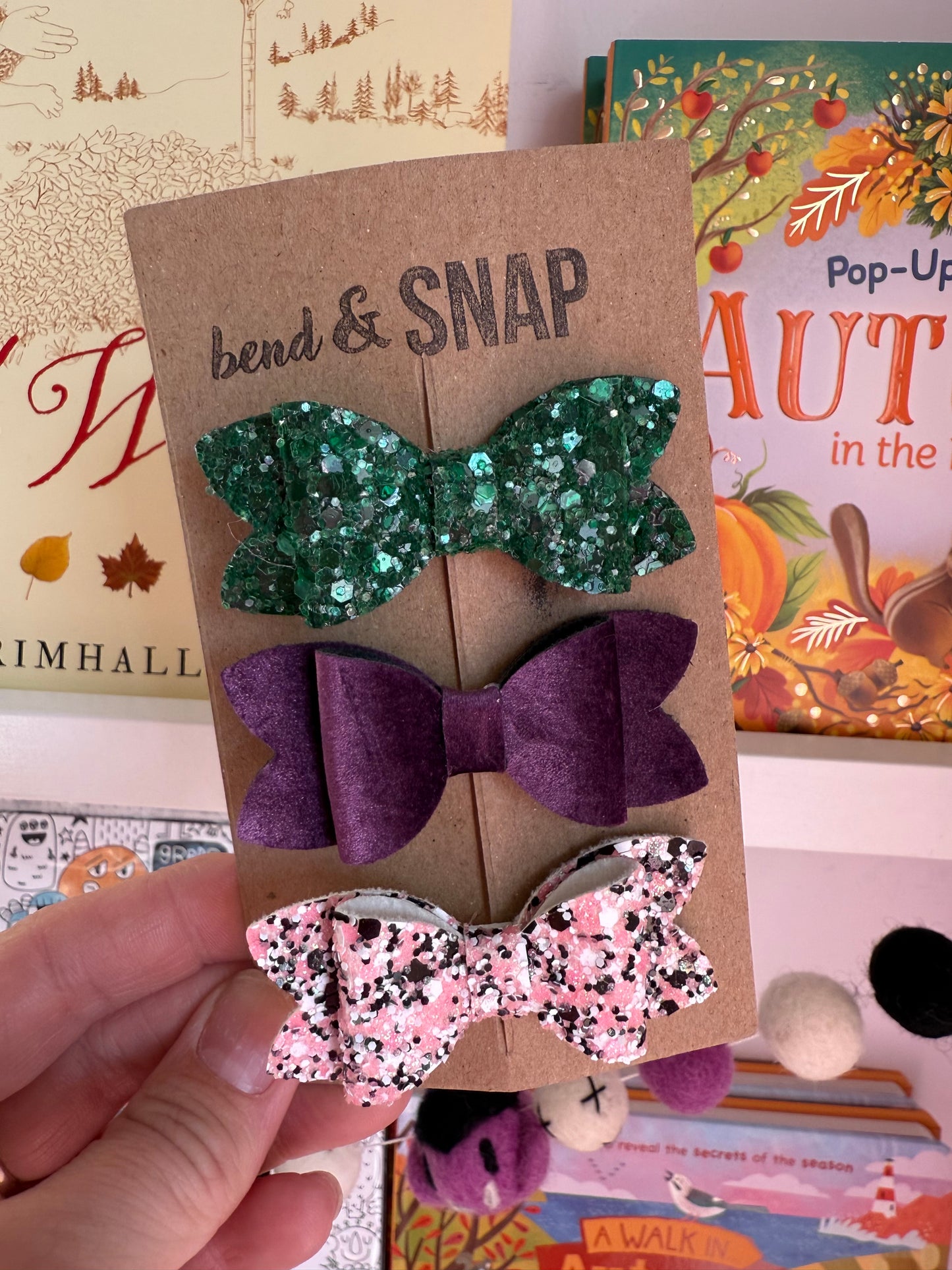 Halloween/Fall 3 Pack Bow Clips