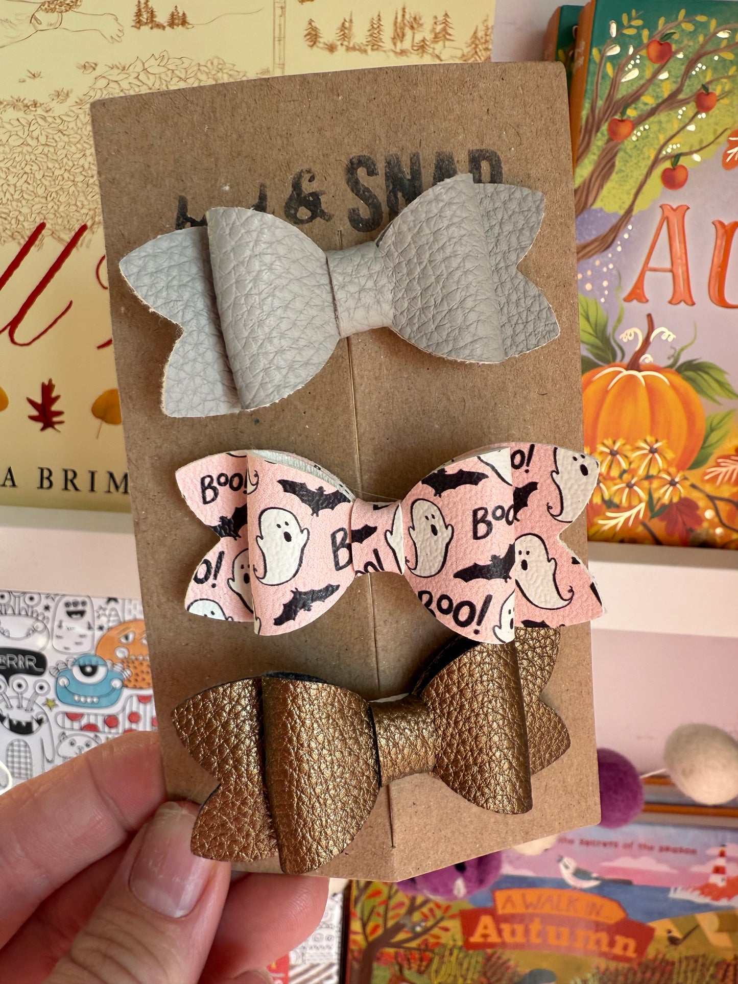 Halloween/Fall 3 Pack Bow Clips