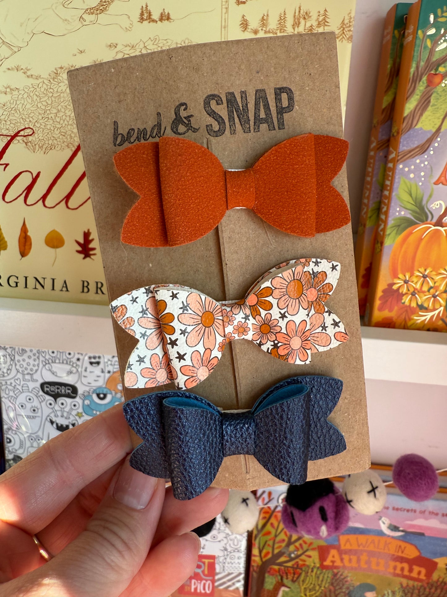 Halloween/Fall 3 Pack Bow Clips