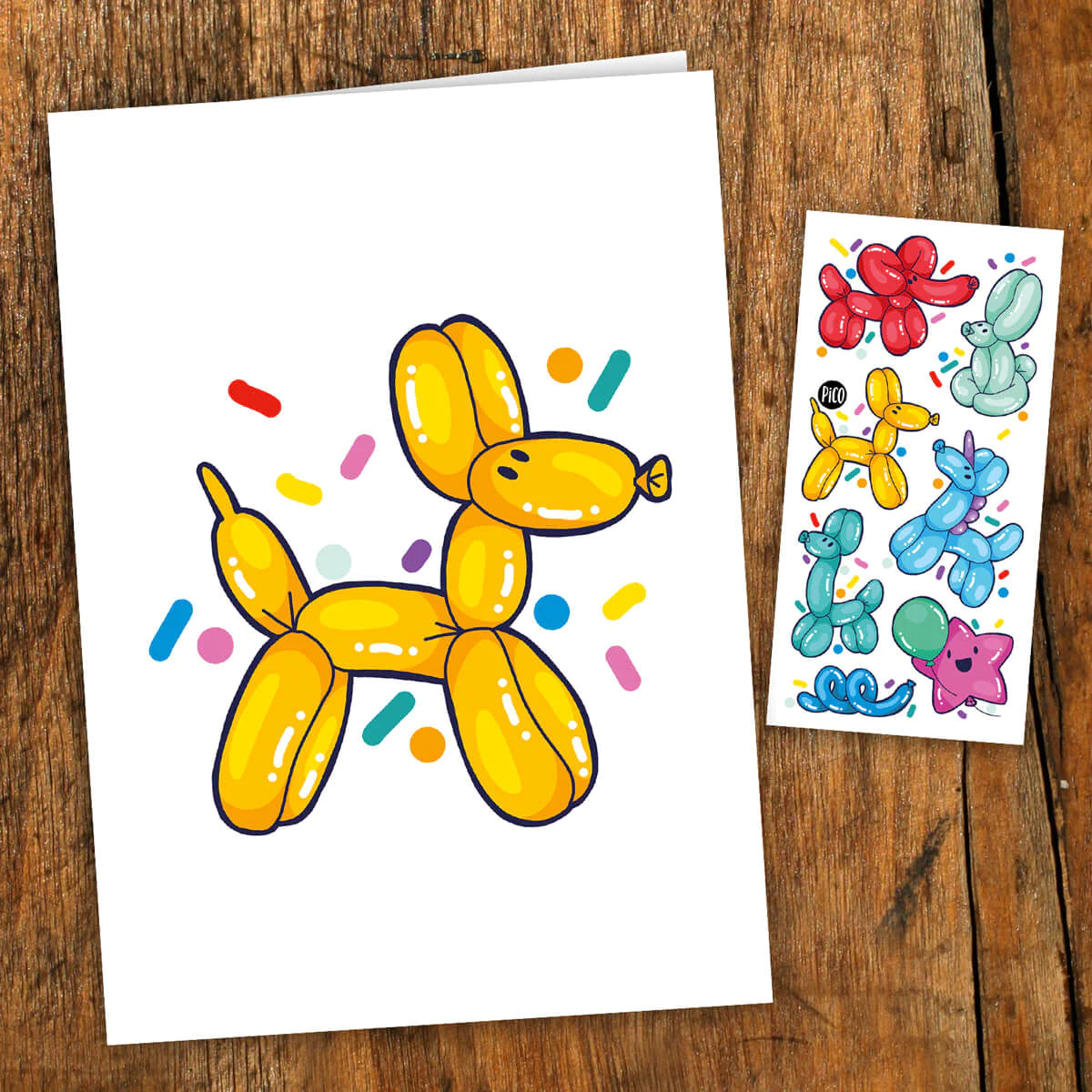 Animal Balloon Card with Tattoos