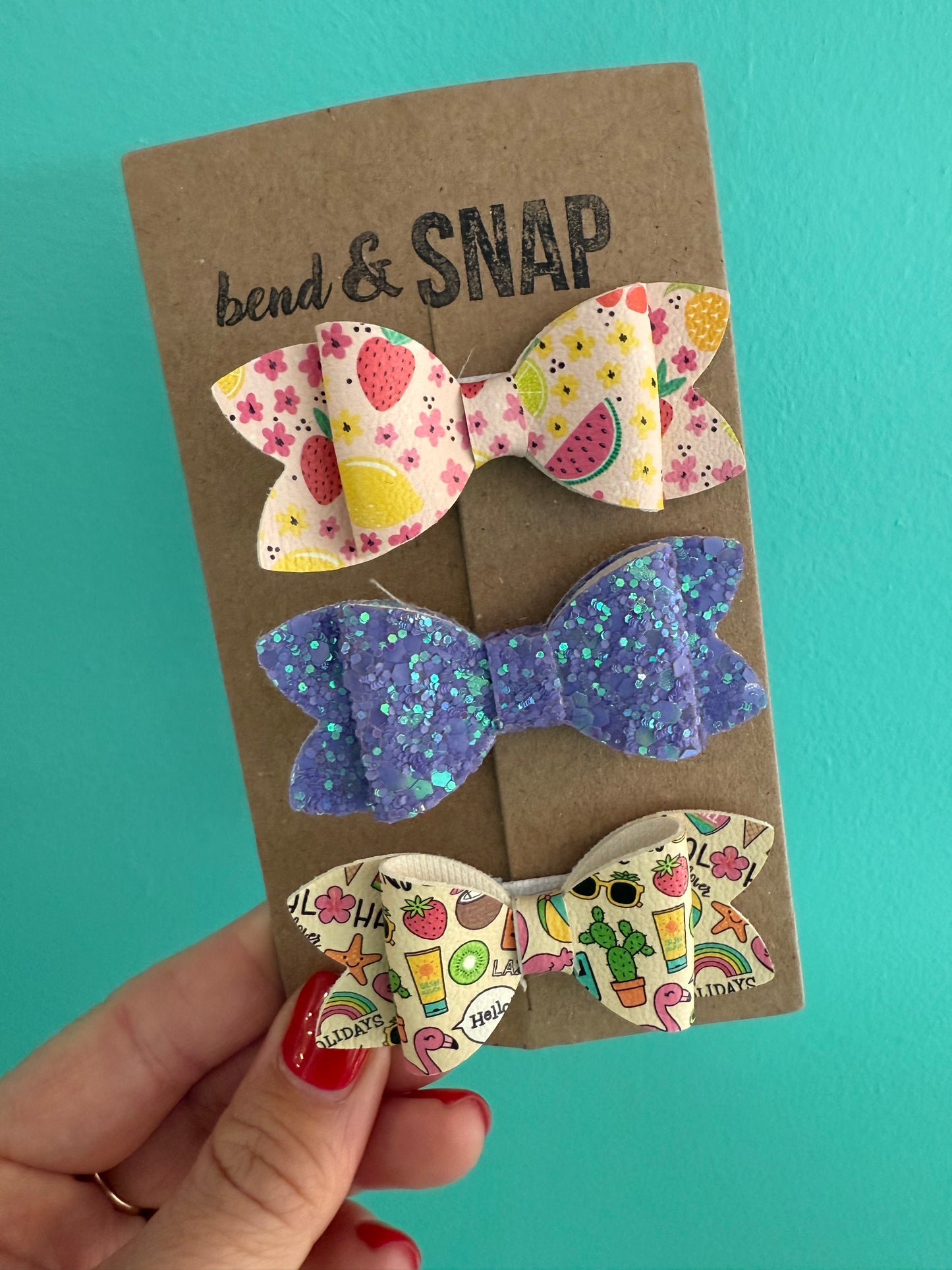 Fruits-Purple/Teal Sparkle-Summer Fun 3 Pack