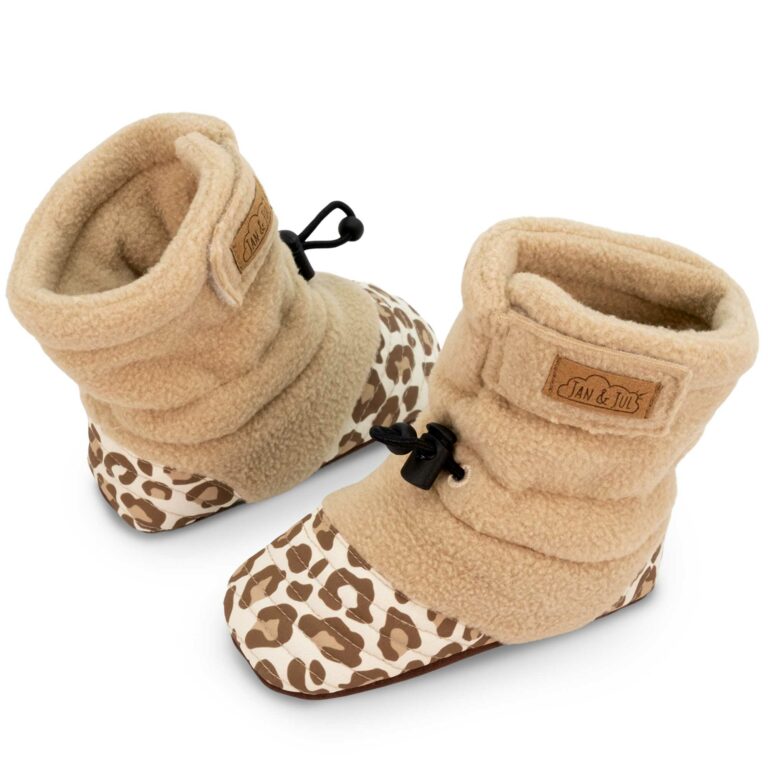 Baby Stay-Put Cozy Booties | Leopard