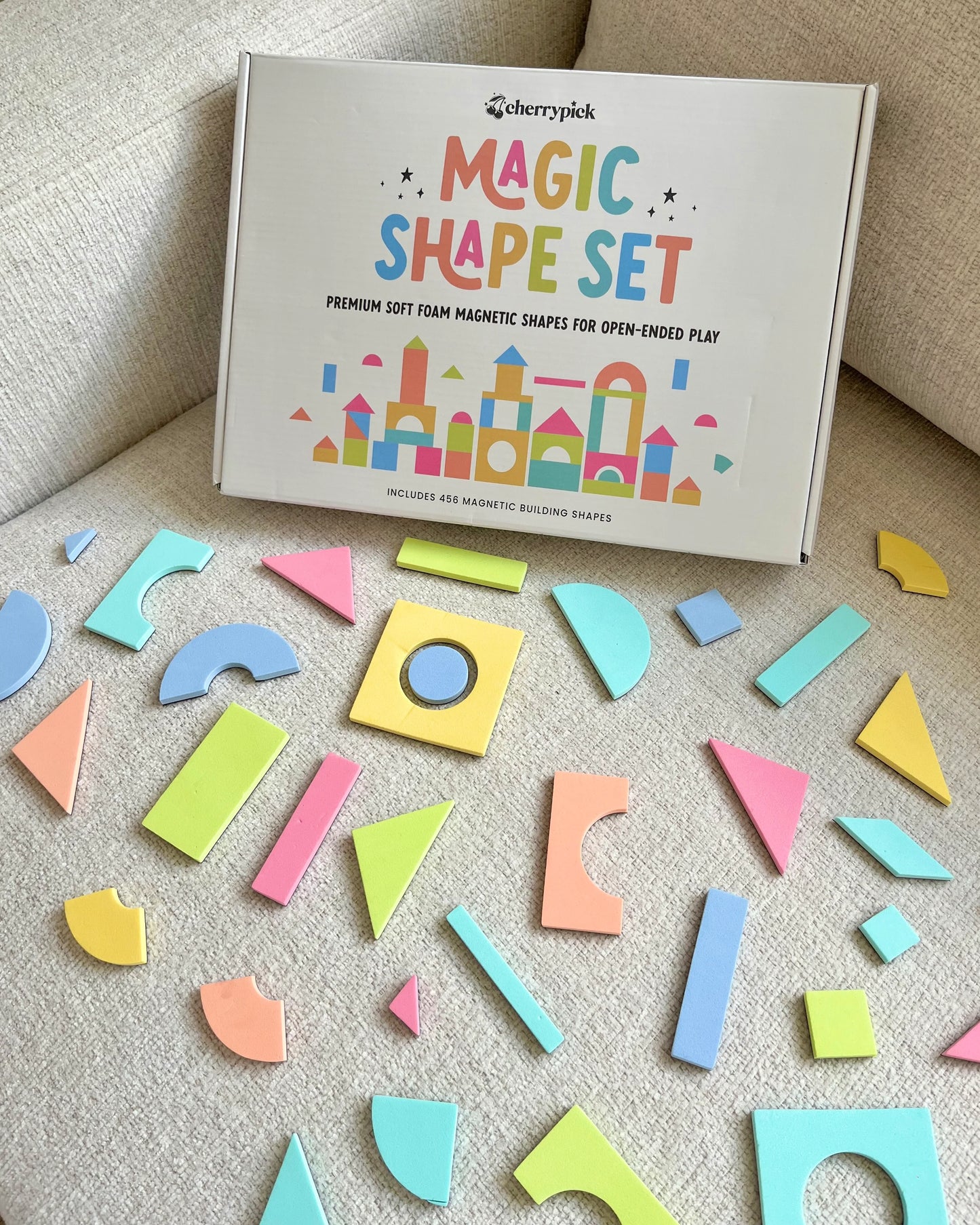 Magic Shape Set- Soft Foam Magnetic Shapes for Building and Play