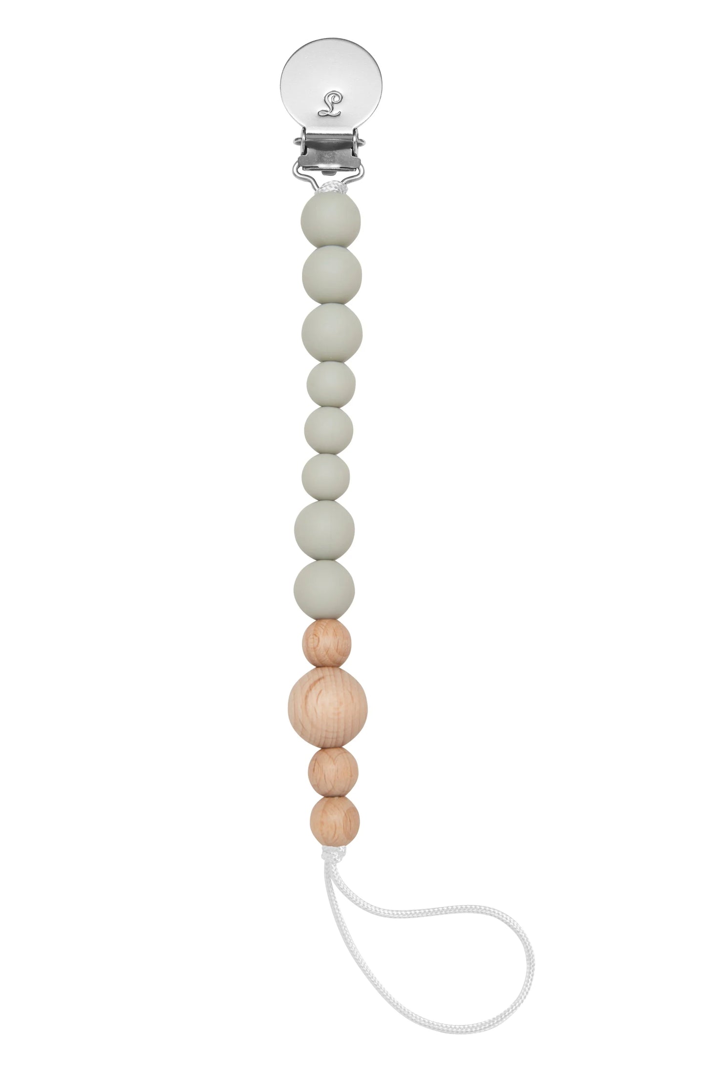 Cool Grey Colour Bock Pacifier Clip