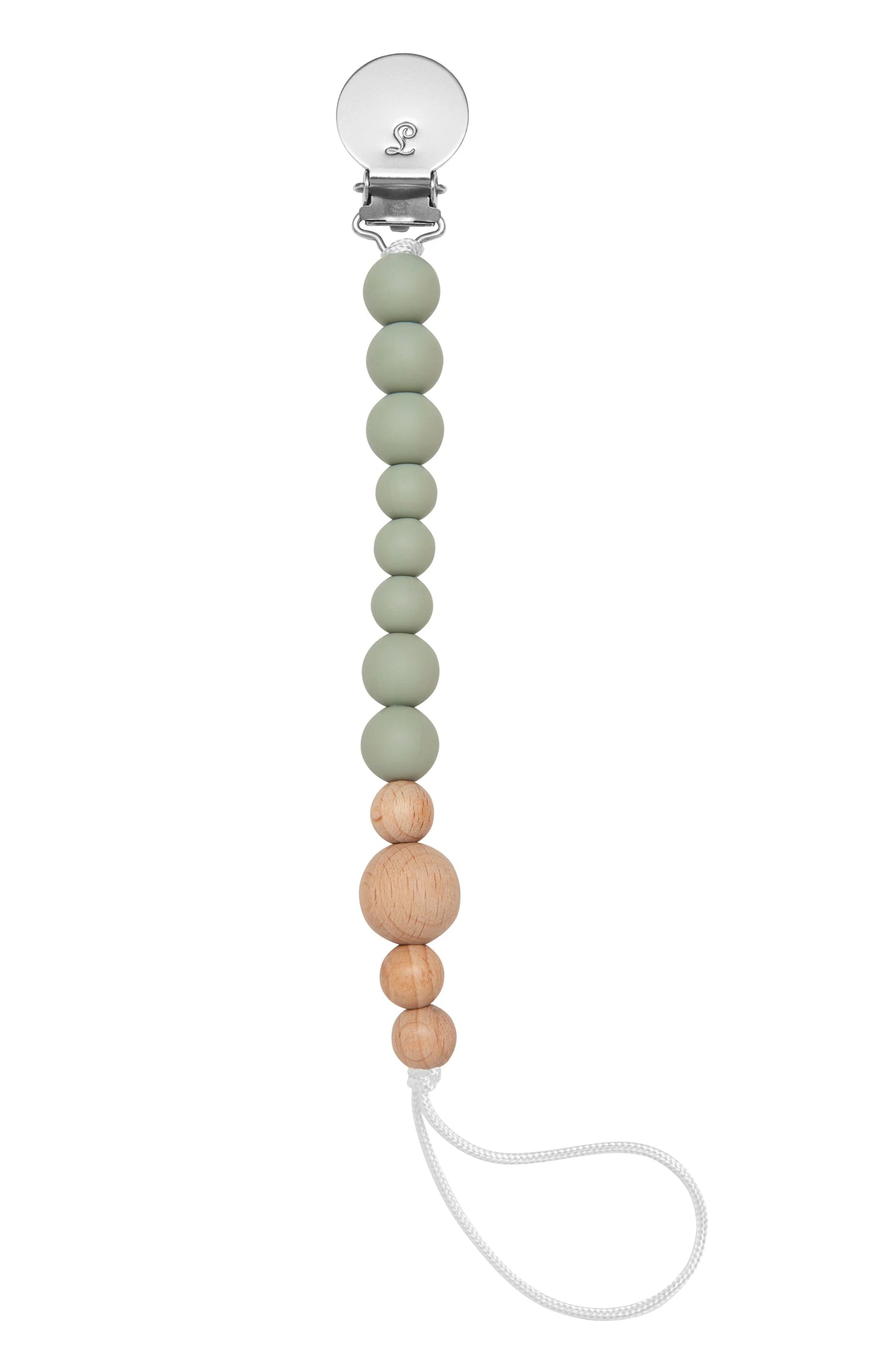 Sage Green Colour Bock Pacifier Clip