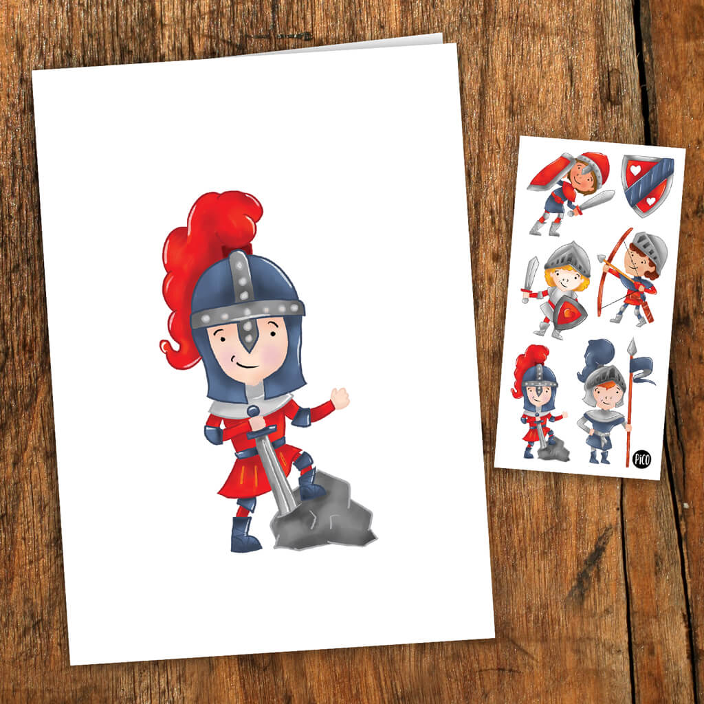 Knight Card with Tattoos
