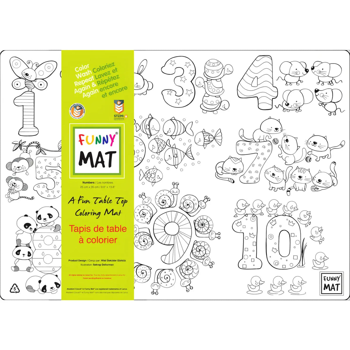 Numbers Colouring Mat *Compact Size*