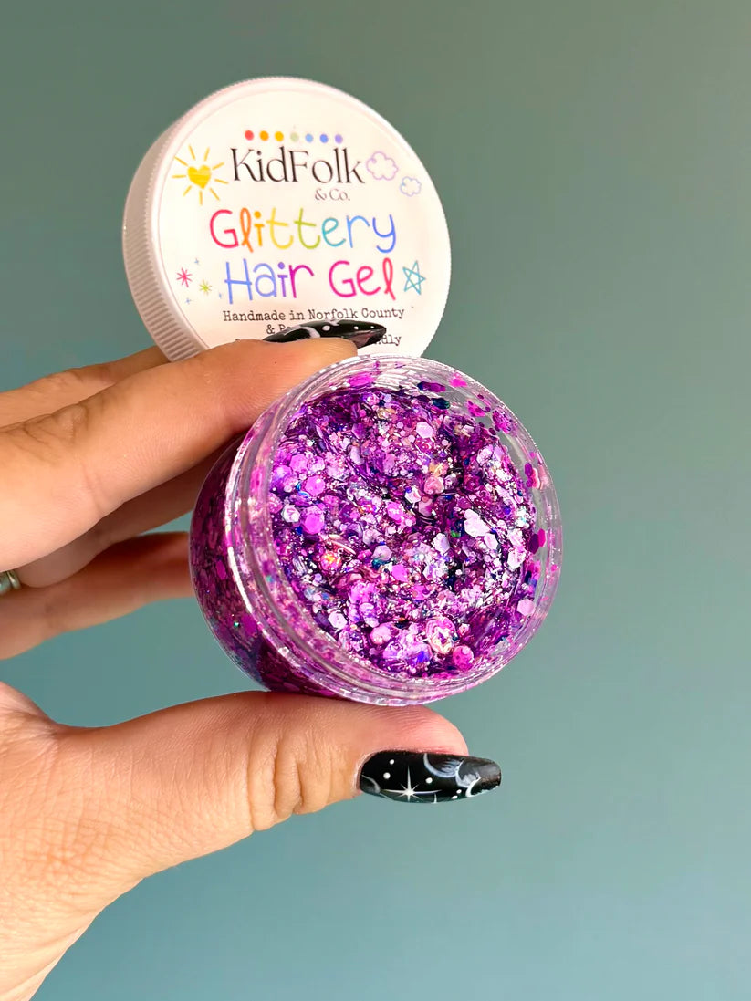 Midnight Amethyst Glittery Hair Gel