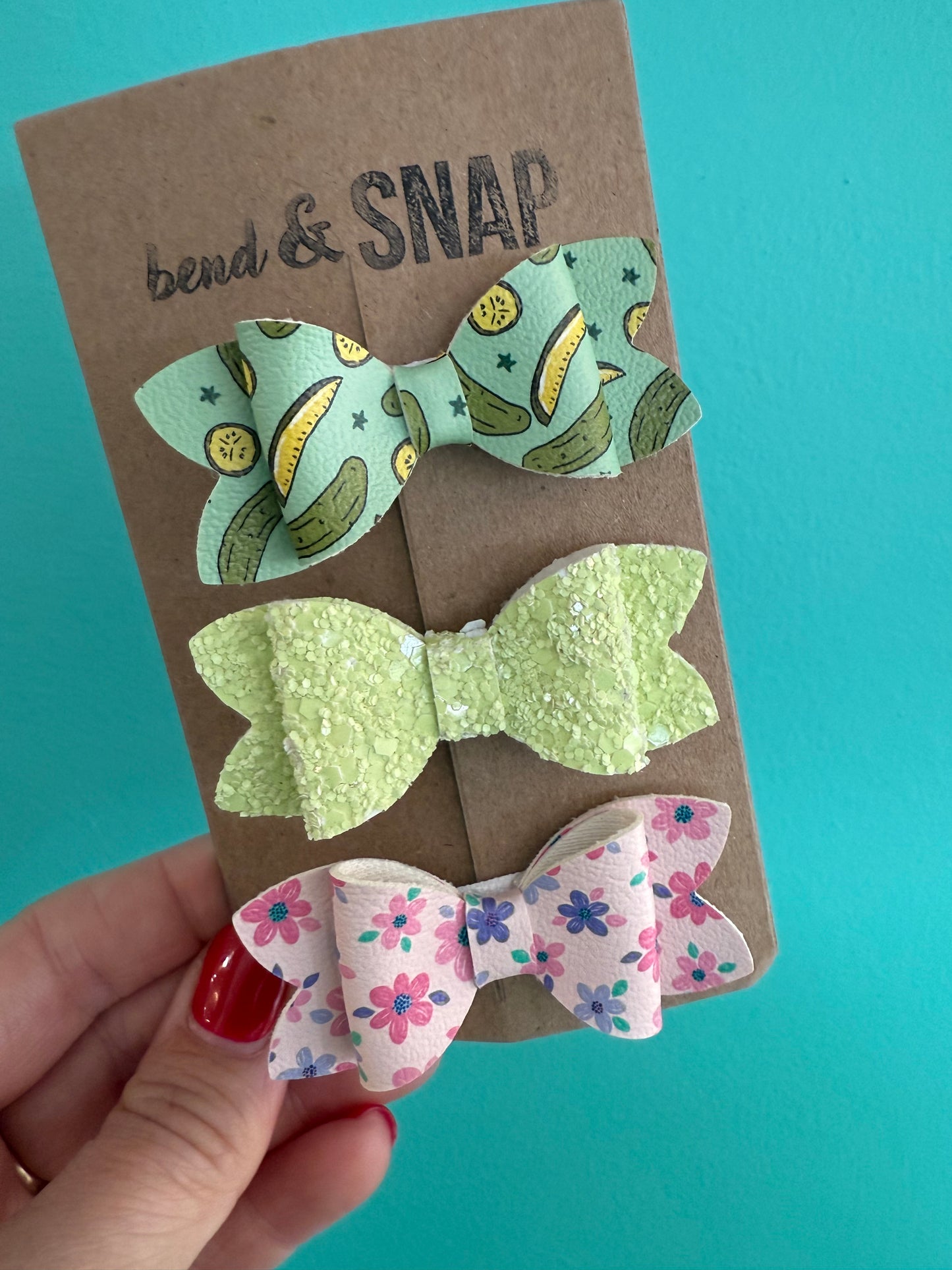 Pickles-Lime Sparkle-Flowers 3 Pack