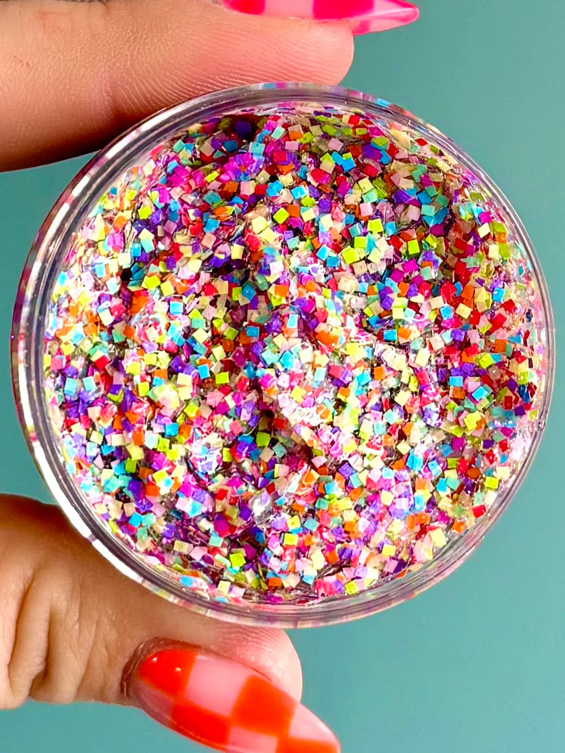 Rainbow Confetti Glittery Hair Gel