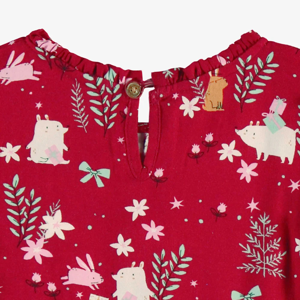 Red Dress with Festive Design