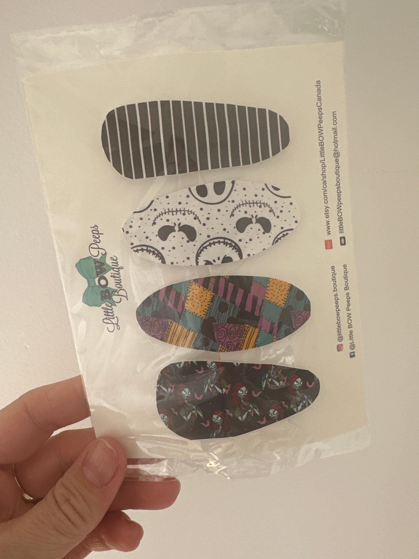 Nightmare Before Christmas 4 Pack Snap Clips