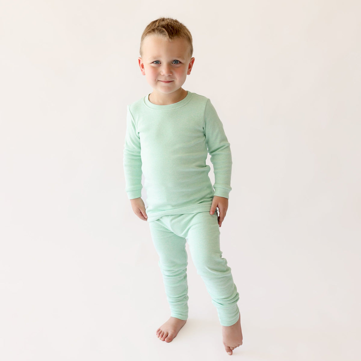 Organic Kids' Pajamas - Green Melange