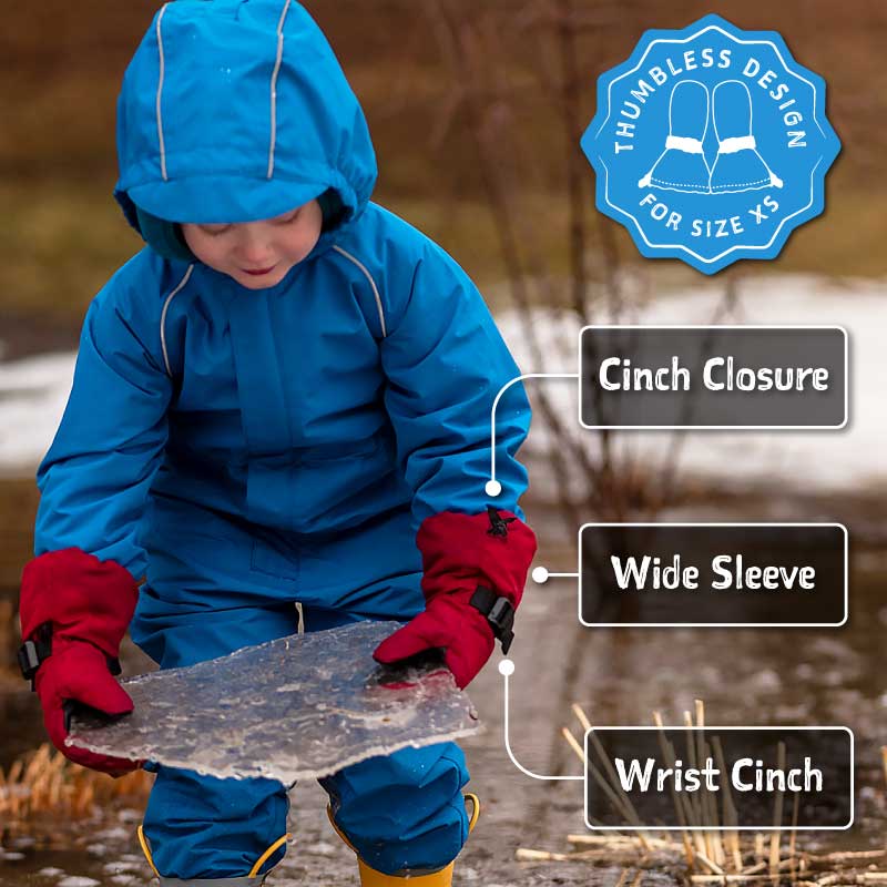 Heather Grey| Kids Waterproof Mittens