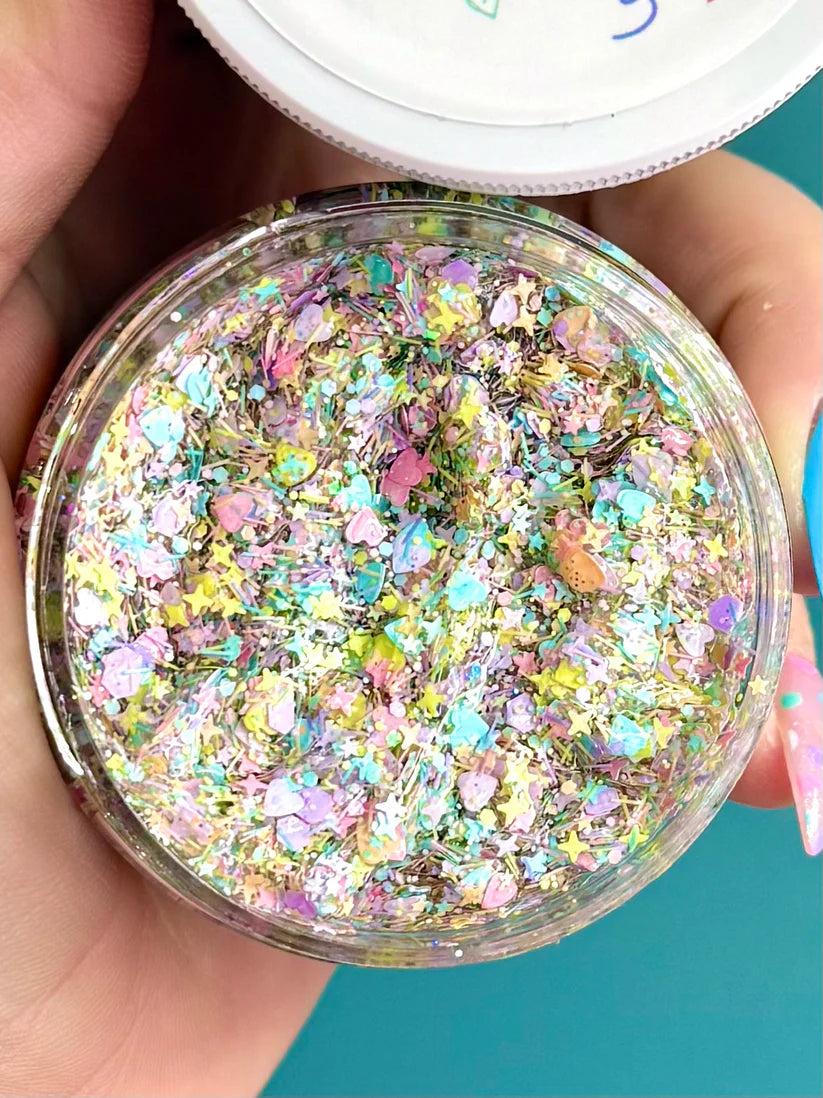 Pastel Rainbow Glittery Hair Gel