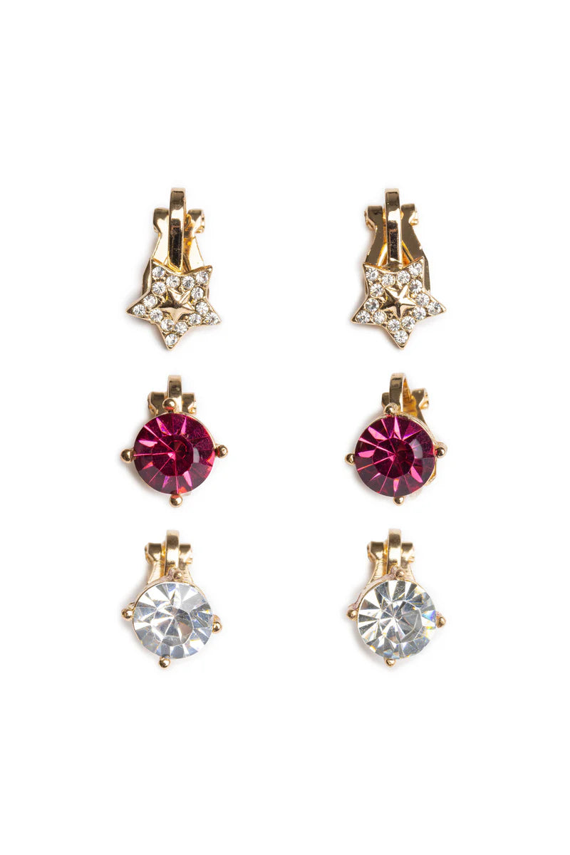 Holiday Tree Clip on Earrings, 3pair
