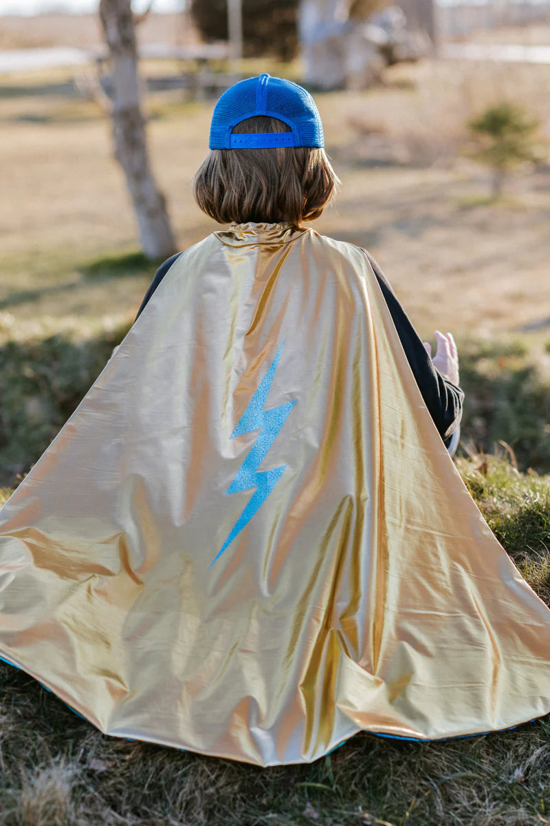 Reversible Blue Lightning Holographic Cape (5-6)