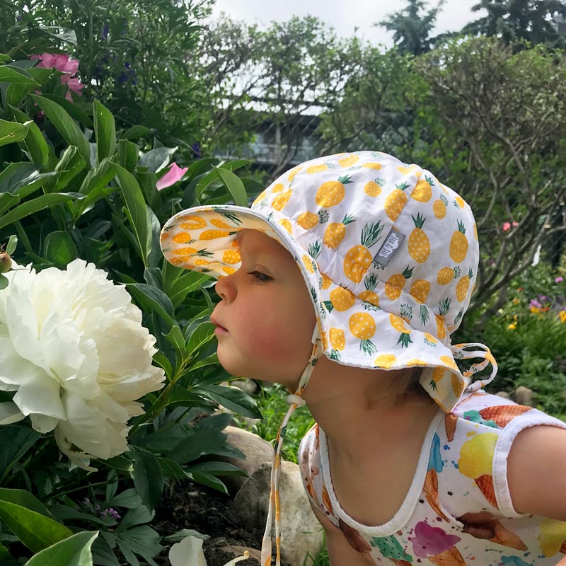 Cotton Floppy Hat - Yellow Pinepple