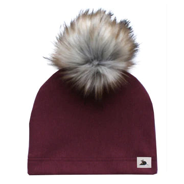 Maroon Pom Pom Hat