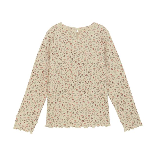 Ribbed Cream Floral Top