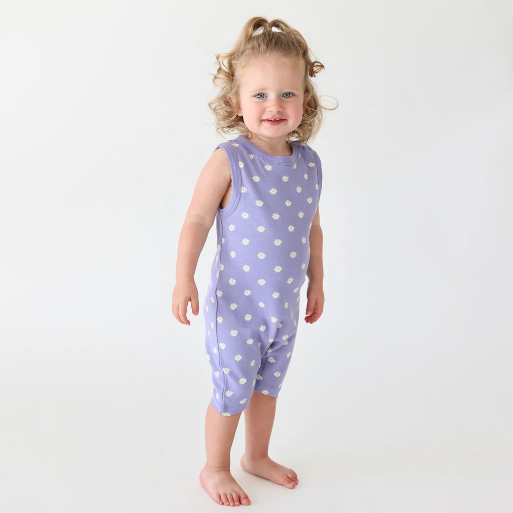Lilac Daises Organic Tank Rompers