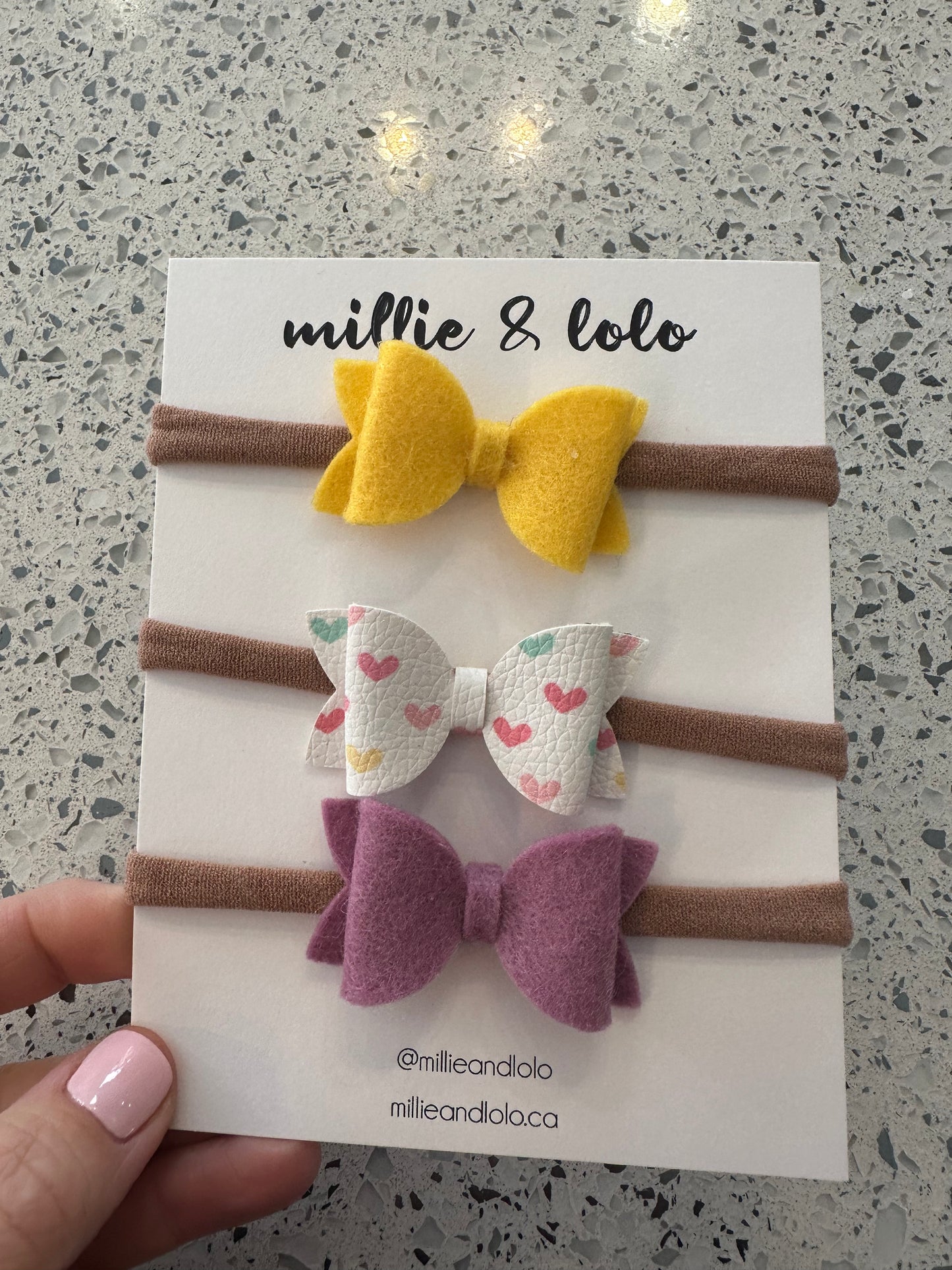 Valentines 3 Pack Headband Bow