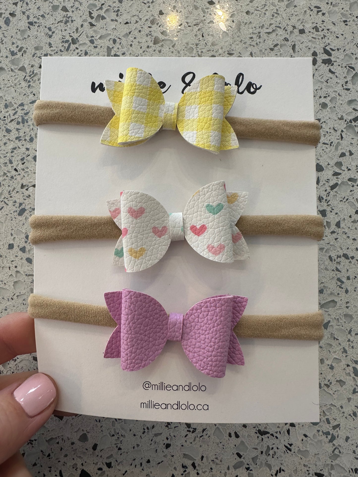 Valentines 3 Pack Headband Bow
