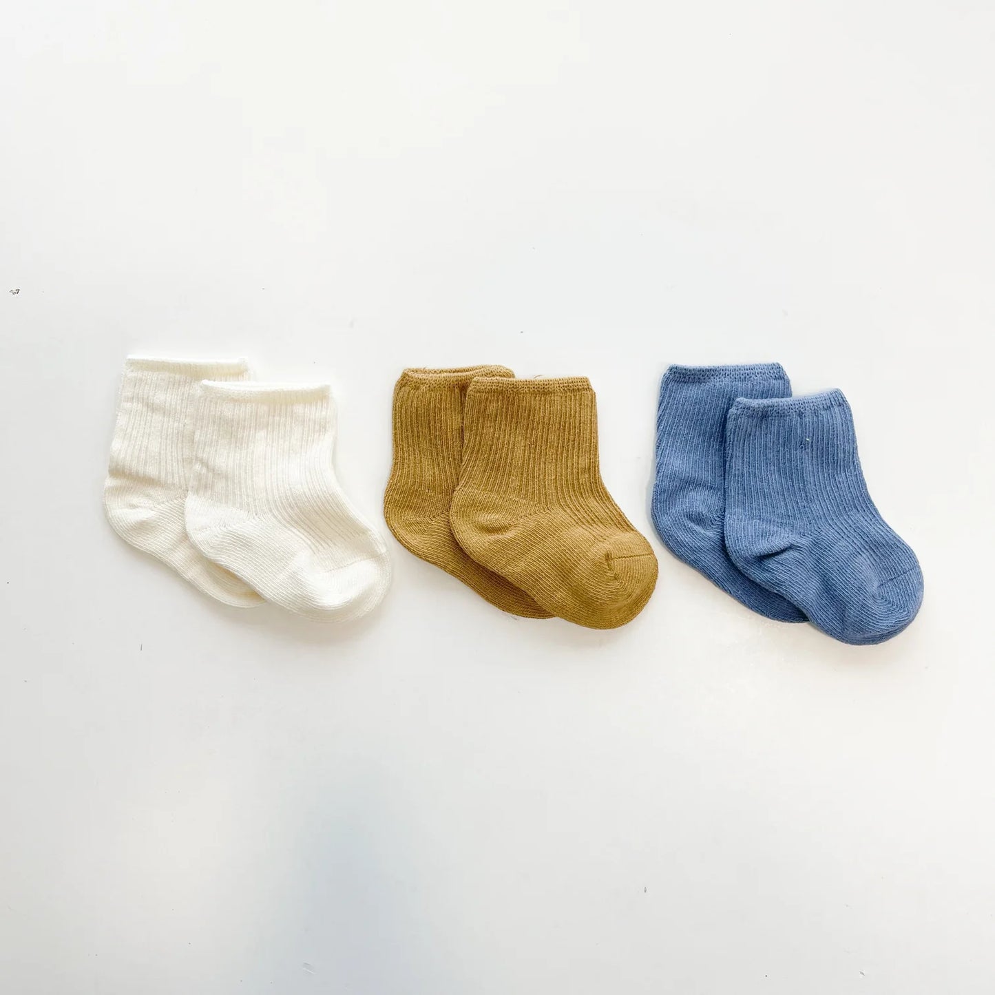 Yellow/White/Blue - Socks 3pk