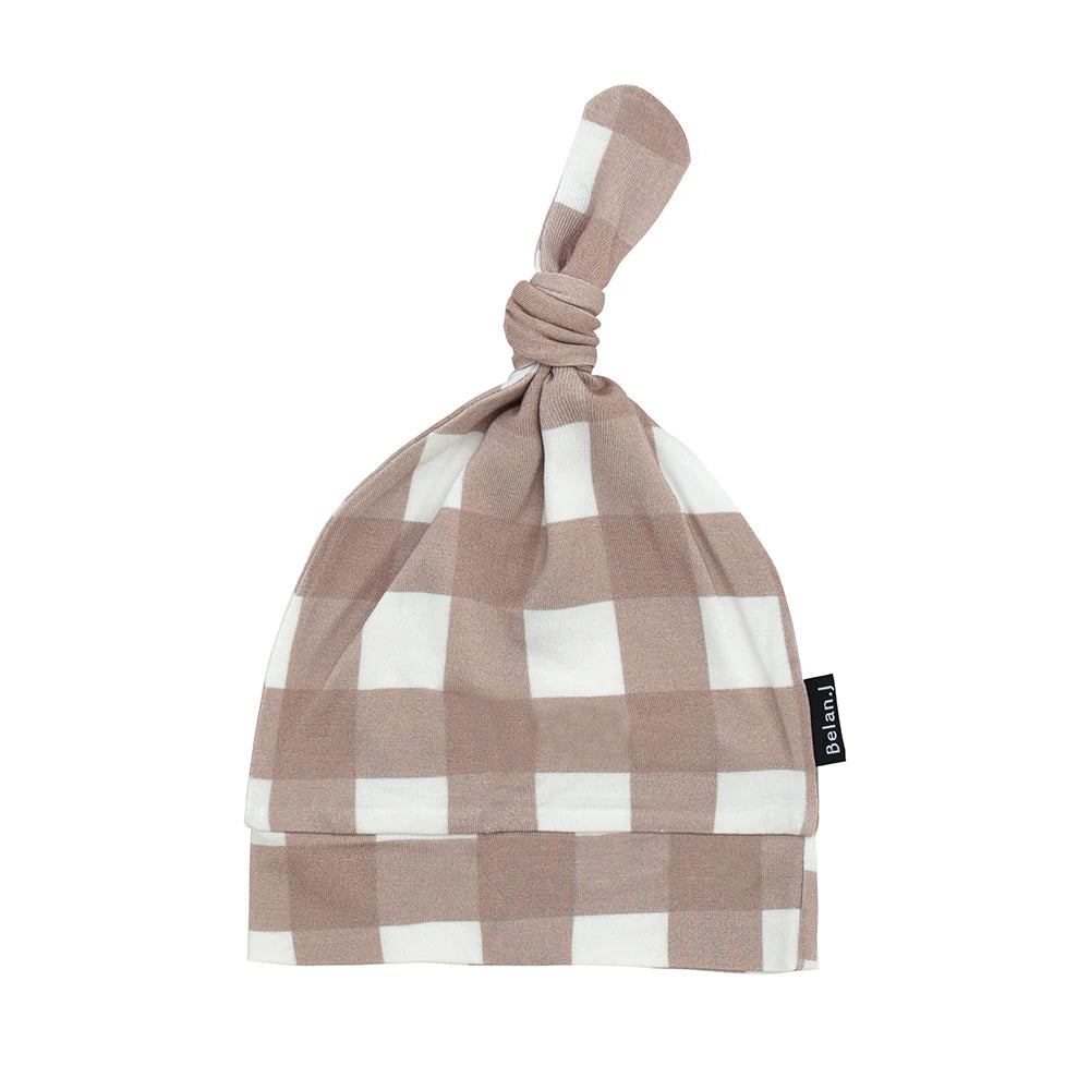 Taupe Plaid - Knotted Hats