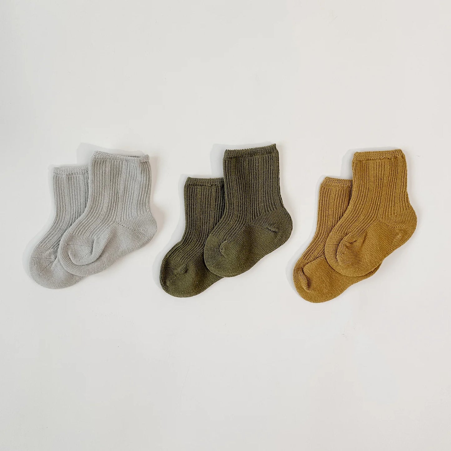 Yellow/Silver/Olive - Socks 3pk