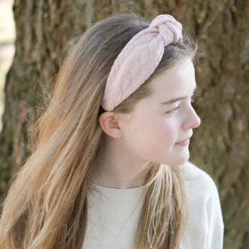 Soft Pink Braided Knit Hoop Headband