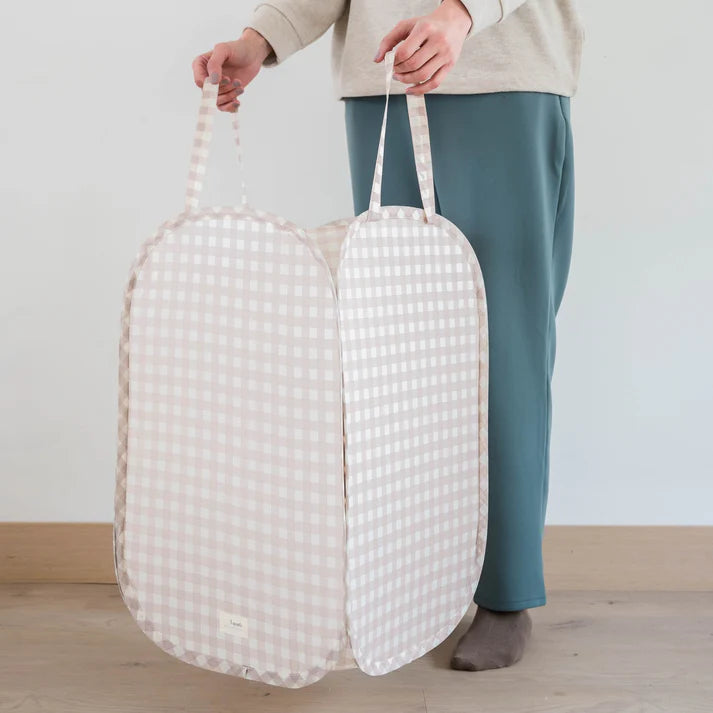 Gingham Beige Pop-Up Laundry/Toy Hamper