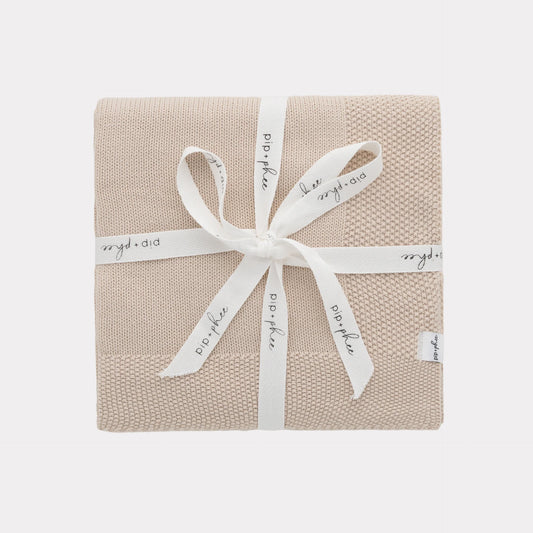 Sand Cotton Knit Blanket