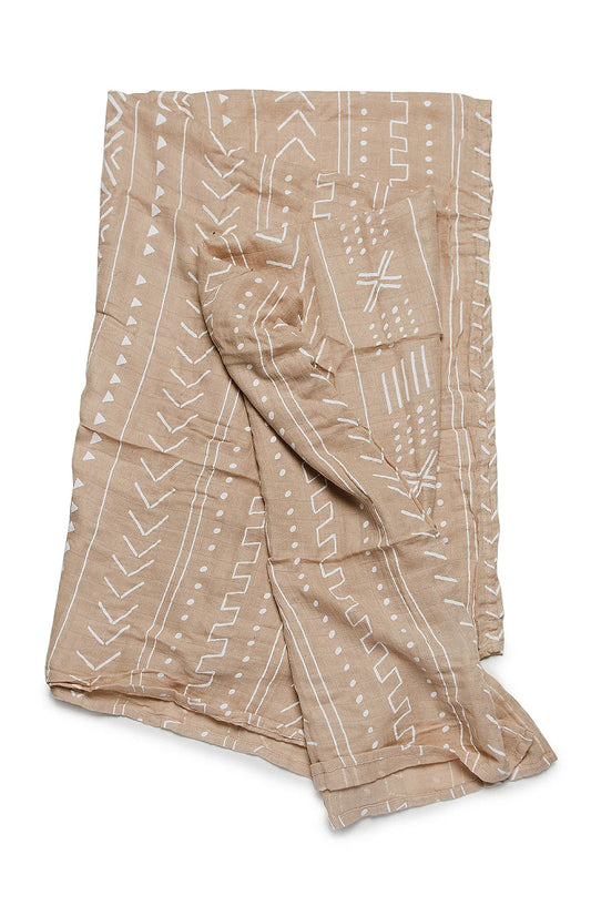 Almond Mudcloth Muslin Swaddle