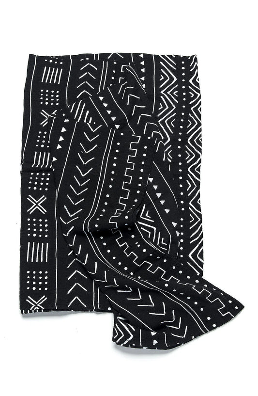 Black Mudcloth Muslin Swaddle