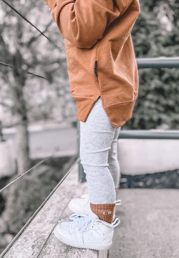 Grey Ribbed Leggings