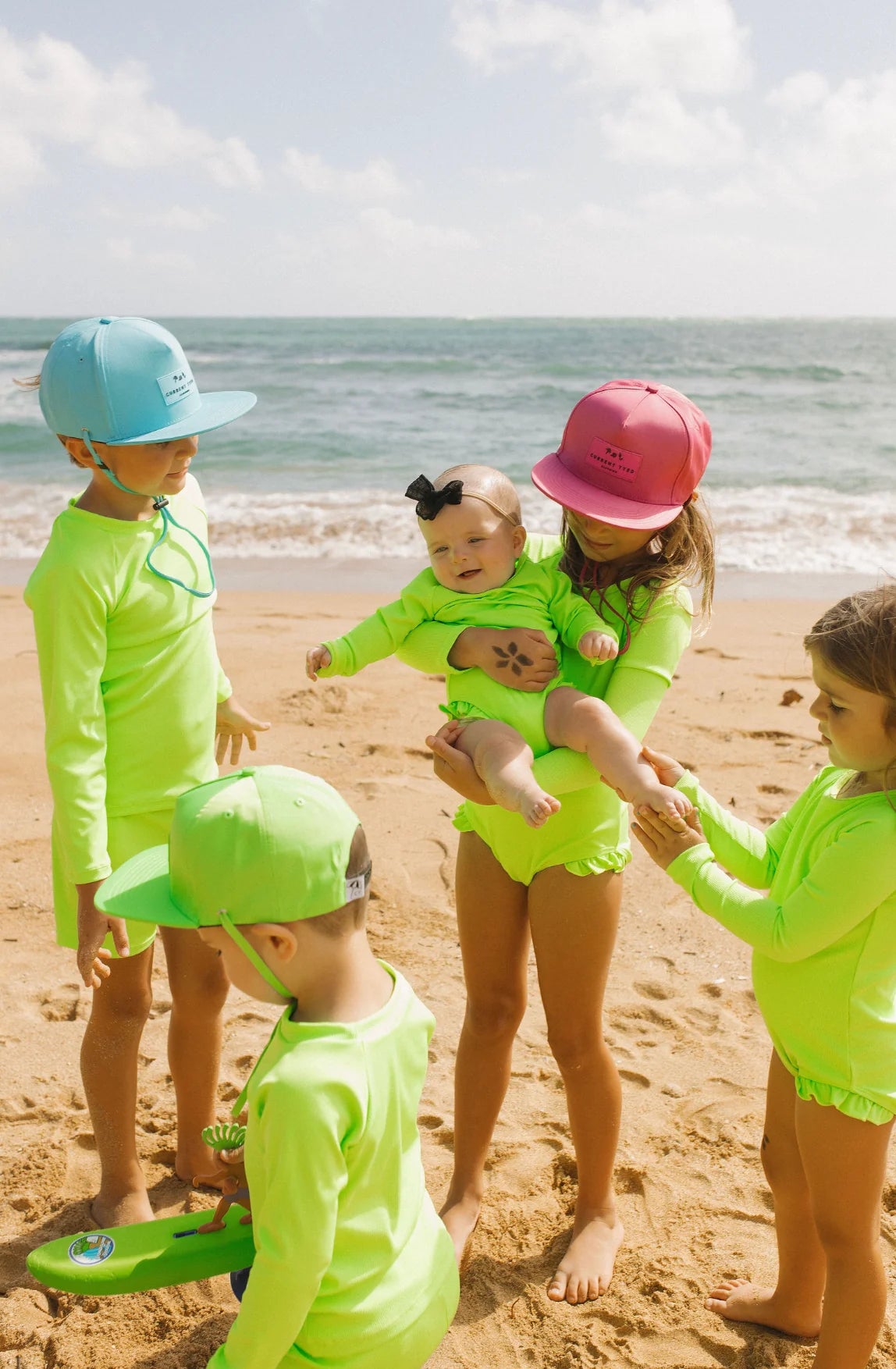 Green Gecko Ribbed Ruffle Rashguard Suit