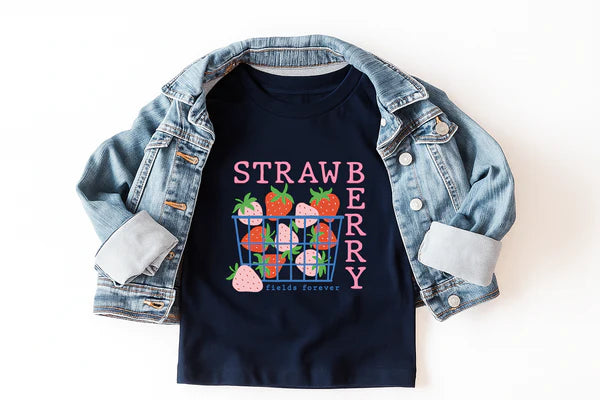 Strawberry Fields Tee - Navy