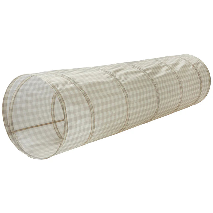 Gingham Beige Recycled Fabric Play Tunnel