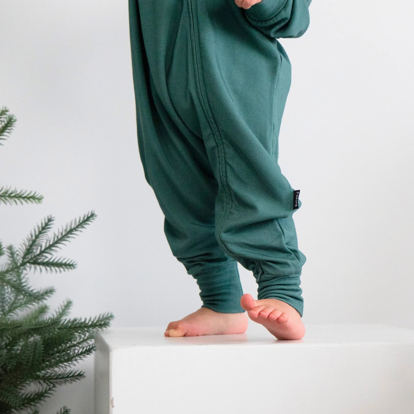 Leafy Green Baggy Hoodie Zipper Jumpsuit