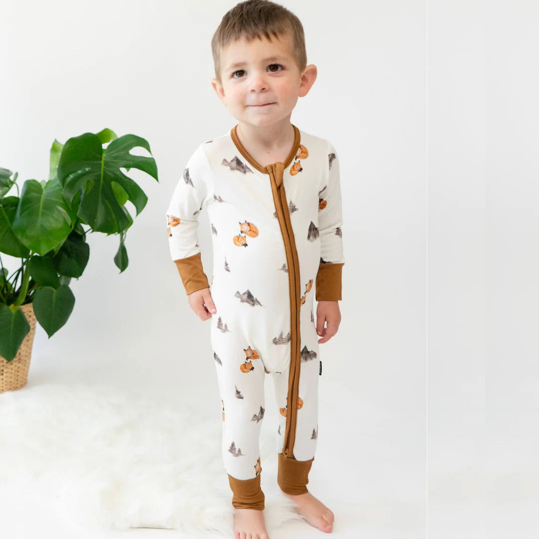 Foxes - Footless Sleeper with Fold-Over Cuffs