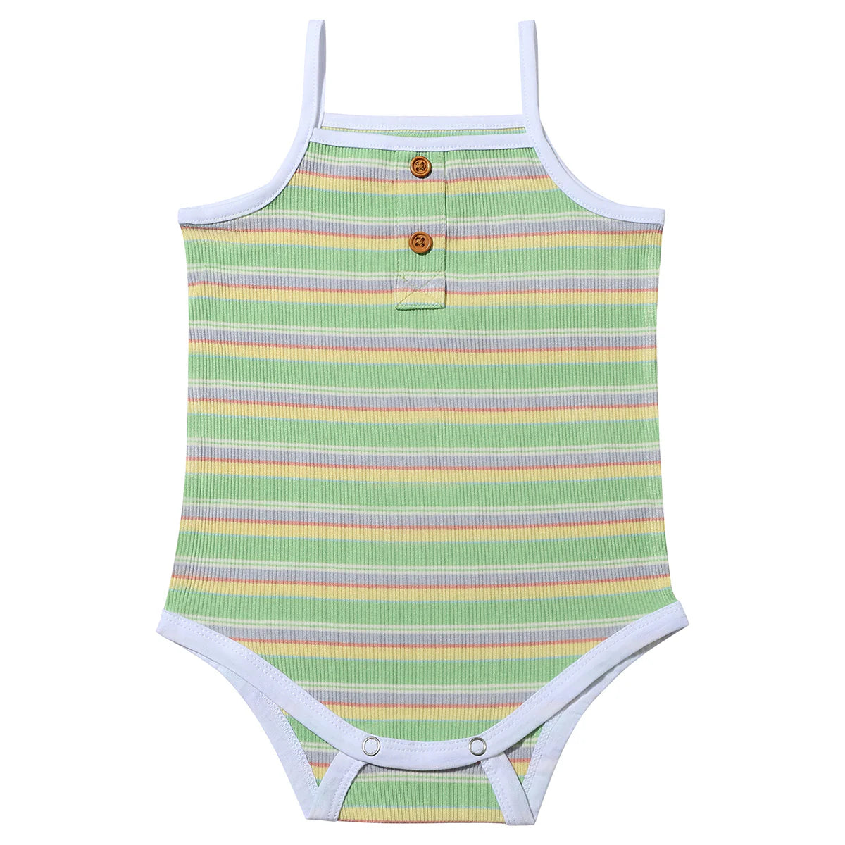 Karter Onesie in Green Retro Stripe