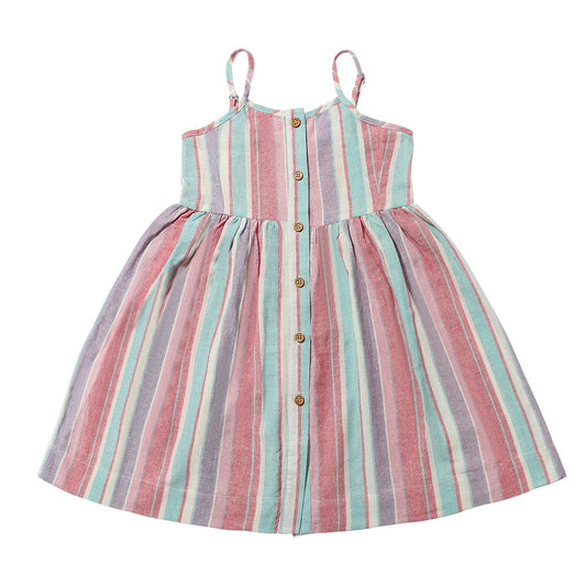 Brooklyn Dress in Red Purple Stripe