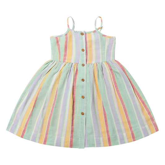 Brooklyn Dress in Berry Aqua Stripe
