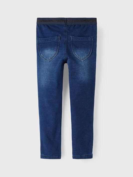 Dark Denim Slim Jeans Elastic Waste