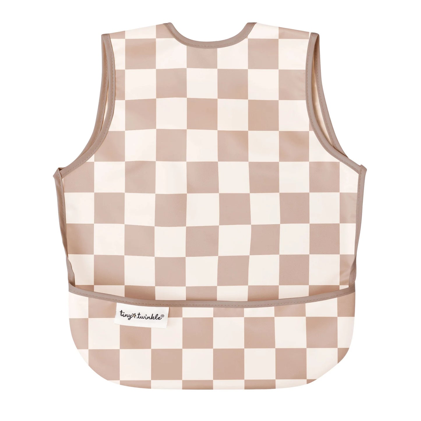 Apron Bib - Beige Checkers (6-24 Months)
