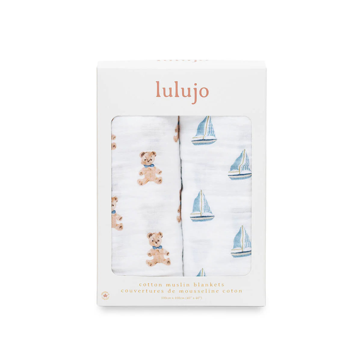 2 Pack Swaddles - Vintage Bear & Sailboat