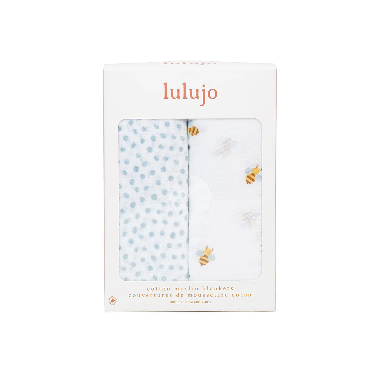 2 Pack Swaddles - Bees & Blue Dots