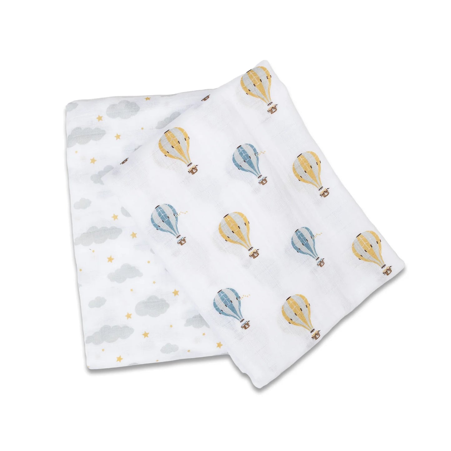 2 Pack Swaddles - Hot Air Balloon + Clouds